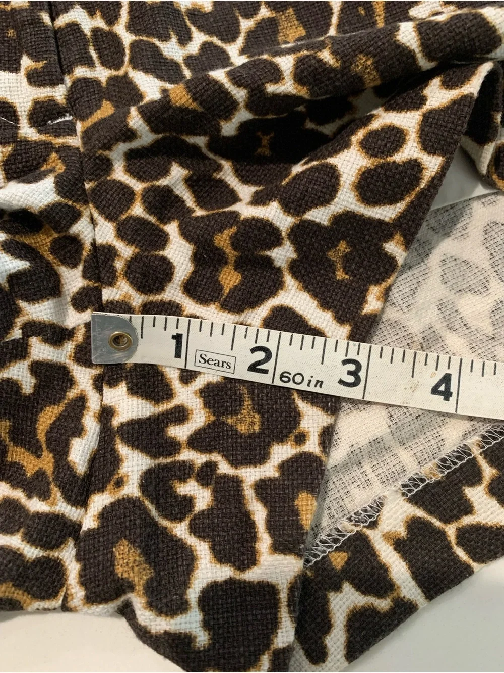 J.Crew Leopard Print Chino Shorts Black Cream Brown, 100% Cotton, EUC, 8